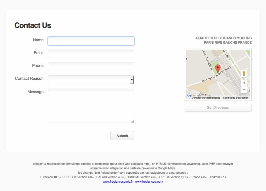 Formulaires HTML5 avec Google Maps Formulaires HTML5 avec Google Maps